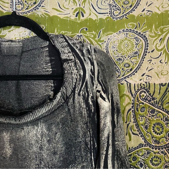 Rare Y2K Isabel de Pedro Black Distressed Trees Print Top/ Skirt Set Size 6/8 - Picture 4 of 16